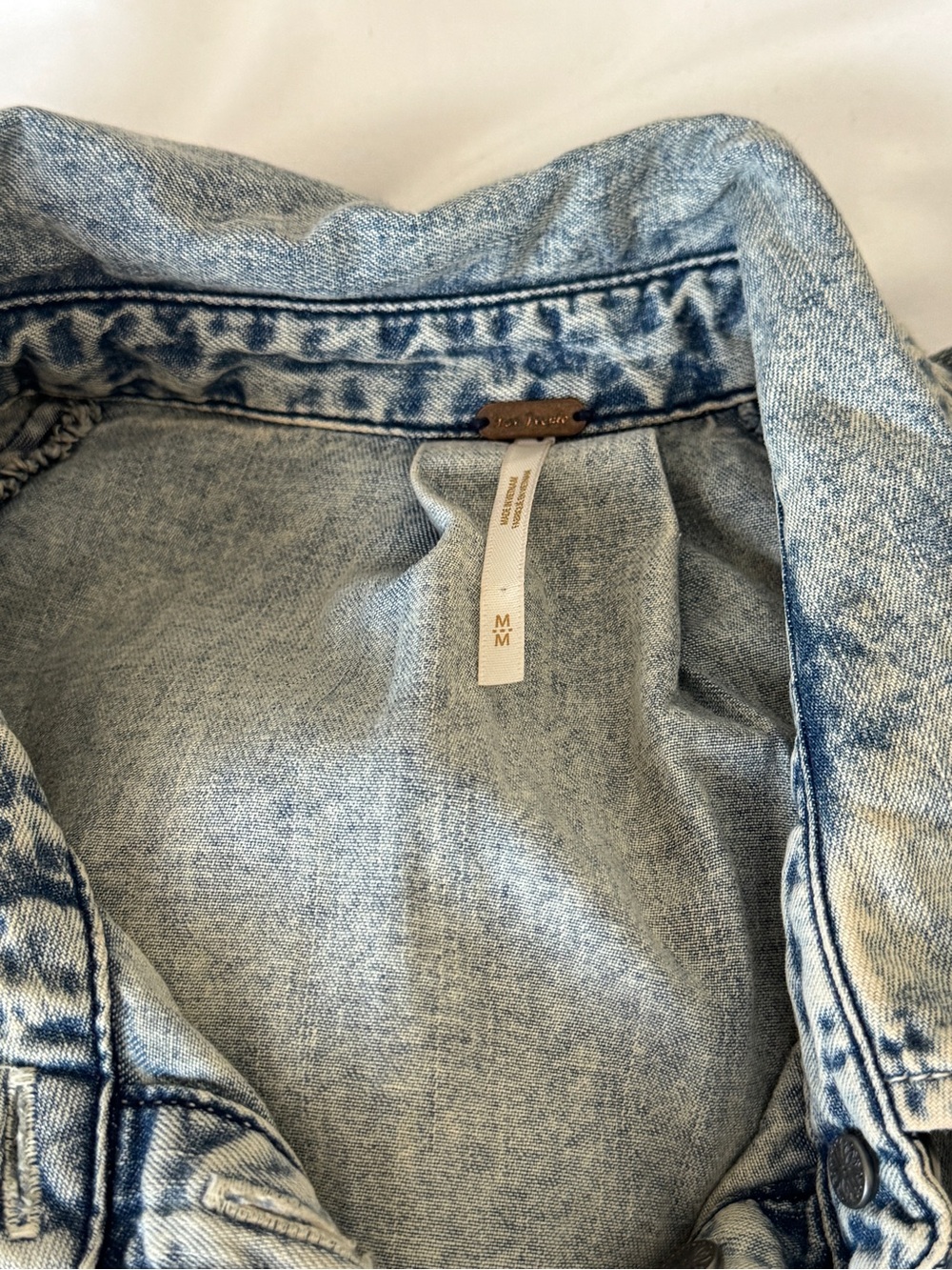 Free People Denim Button-Front Dress - Picture 3 of 3